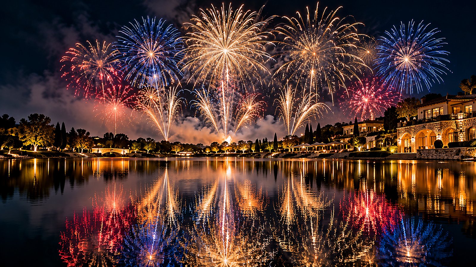 Feux d’artifice au-dessus de l’eau